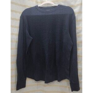 GAP Mens Dark Blue Long Sleeve 1/4 Button Pullover Shirt Size L